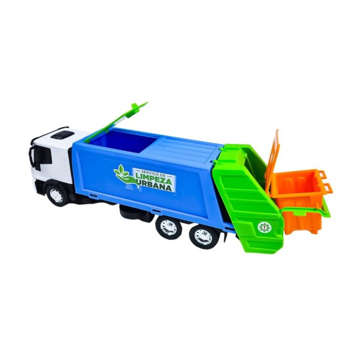 Brinquedo Caminhão Iveco Coletor Limpeza Urbana Verde / Azul - Usual Brinquedo Caminhão Iveco Coletor Limpeza Urbana Verde / Azul - Usual